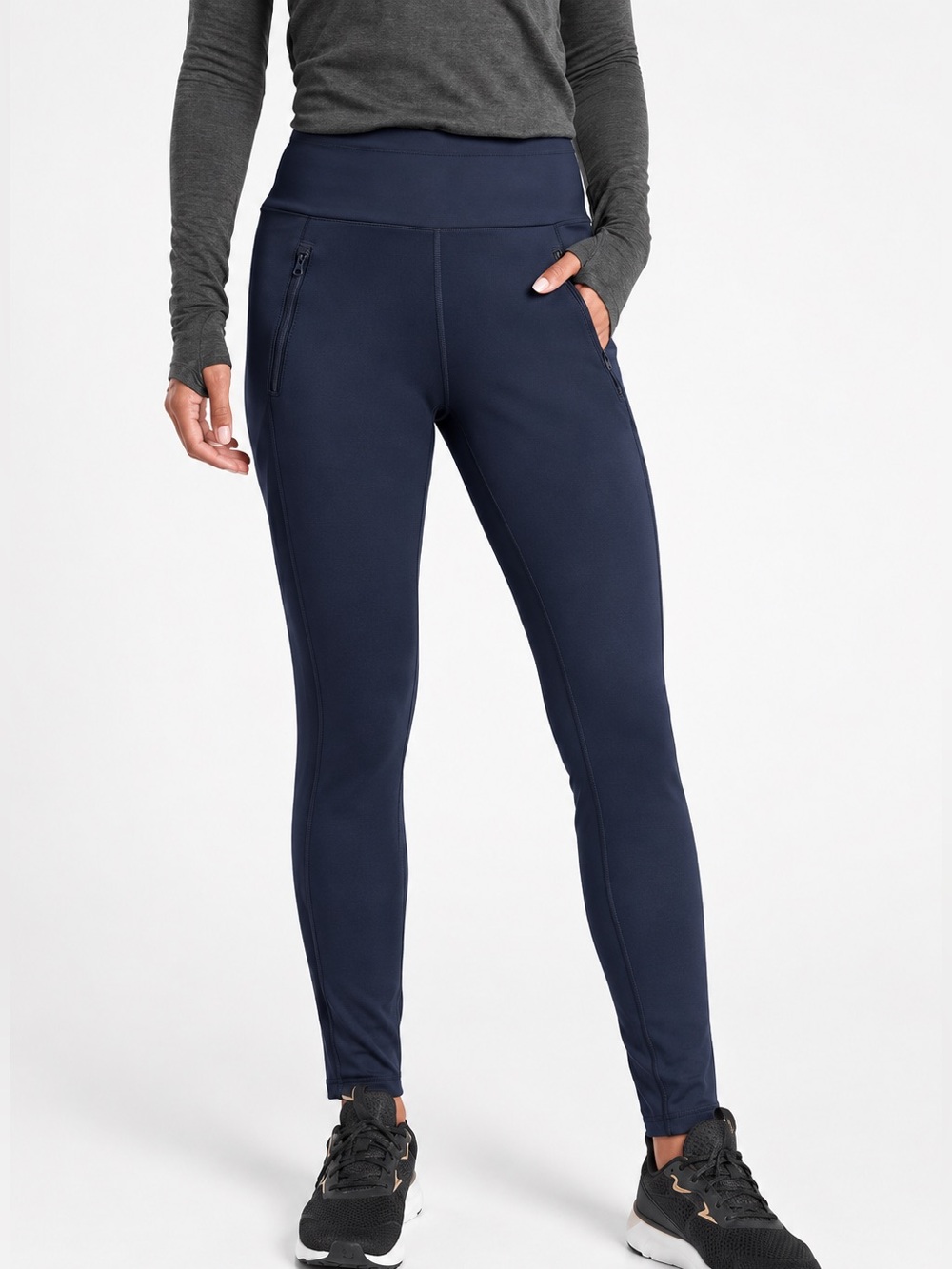 BNWT Athleta $129 peak hybrid fleece lines tights